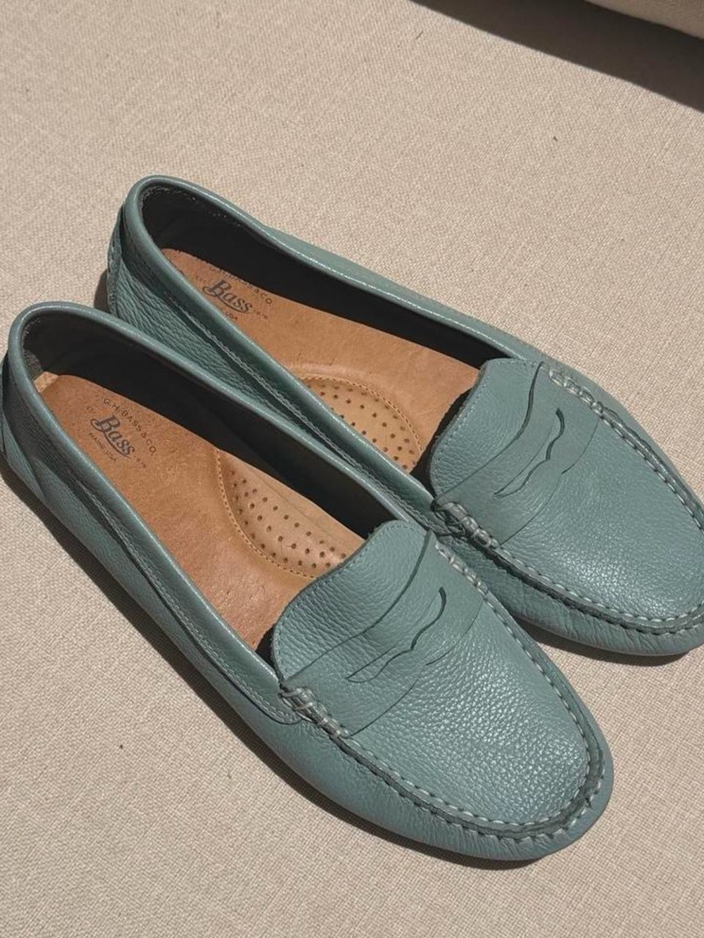 G.H. BASS Blue Missy Pebble Leather Penny Loafers Women's 11 M - Picture 4 of 6